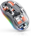 Green Lion Transparent  Wireless Turtle Mouse 2400DPI GL-MS2 2.4ghz USB/TYPE-C Dongle with up to 10 meters range and 400 Mah Battery Upto 3 devices