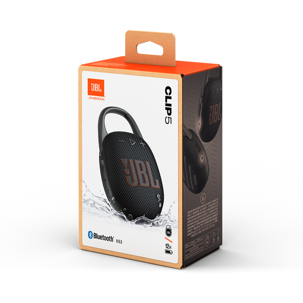JBL Clip 5 - Ultra Portable, Waterproof & Dustproof Bluetooth Speaker, Big Pro Sound with punchy bass, Integrated carabiner, Up to 12 Hours of Play