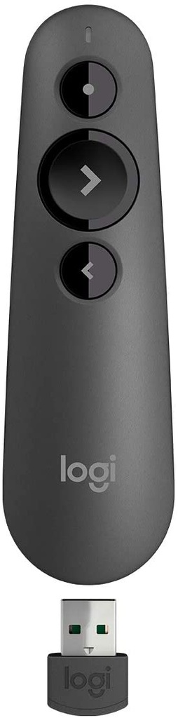 Logitech R500 Laser Presentation Remote Clicker with Dual Connectivity Bluetooth or USB for Powerpoint Wireless Presenter