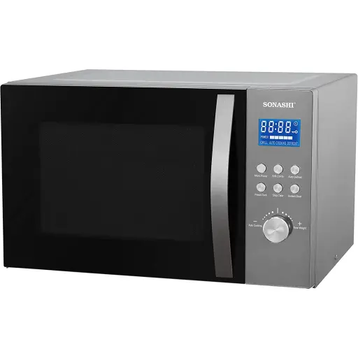 Sonashi 30 Litre Microwave Oven SMO-930DGN W/ Grill Function, Turntable Glass Tray, Adjustable Temperature, Cooking End Signal, Pull Handle Door, Timer.