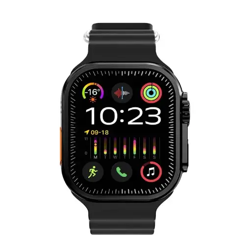 Porodo Blue Double Tap Supremo Smart Watch PB-ULTRAMG-BK 2.0" 16MB 200mAh V5.3 Android 5.0 and above.