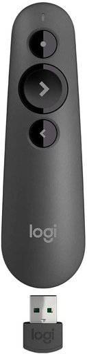 Logitech R500 Laser Presentation Remote Clicker with Dual Connectivity Bluetooth or USB for Powerpoint Wireless Presenter