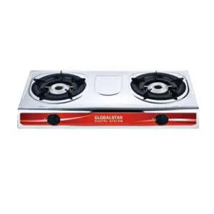 Globalstar Kitchen System GS-S206ZB Stainless Steel Double Burner Gas Stove