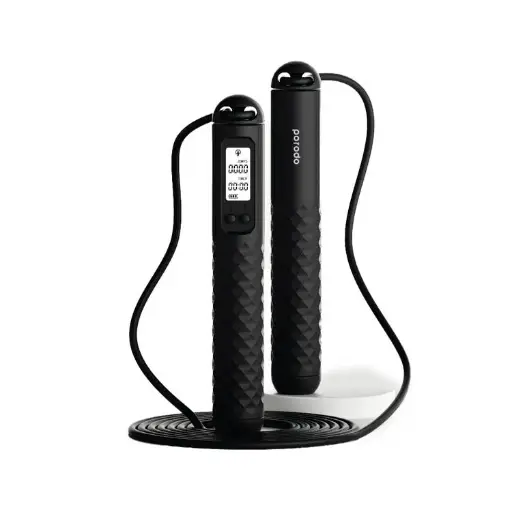  Porodo Lifestyle Smart Skipping Rope Forward & Reverse Counts, Battery Display Set Time - Black PD-JMPROP-BK