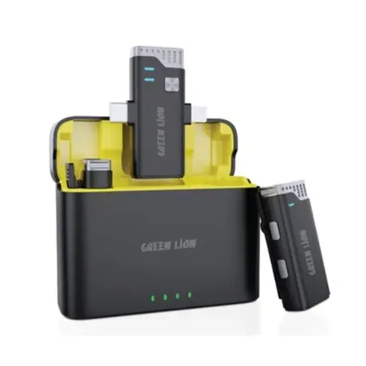 Green Lion 2 IN 1 360 Microphone USB-C Lightning Aux 21 Hour ANC-Black GN3IN1MIC360D 2.4G