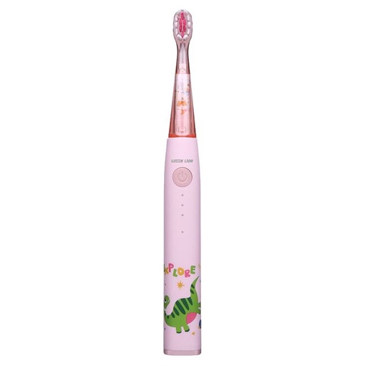 Green Lion Kids Electric Toothbrush with 3 Function Modes, 60 Days Working Time, Food-Grade Bristles, Waterproof, Shining Lights, 500mAh Battery Capacity, Pink Blue—GNKDSELTBRPK